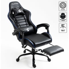 PLAYPRO - Silla Gamer con Masajeador Lumbar X1 Azul Base de Metal