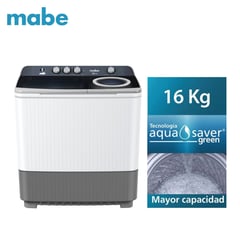 MABE - Lavadora Semiautomatica 16 Kg Blanco - LMD6124PBBB0