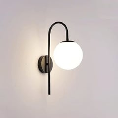 GENERICO - Lámpara de pared color negro modelo bola de cristal