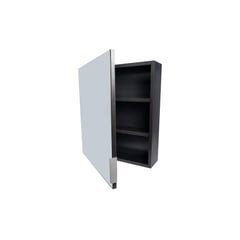 PELIKANO - Mueble organizador de baño con espejo roble negro blanco melamina