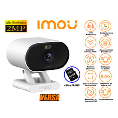 IMOU - Cámara Seguridad Wi-Fi VERSA Full HD Exterior Noche Color + 64GB