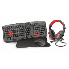 TRUST - Teclado kit Combo Gaming Ziva Bundle 4 In 1 Teclado Mouse