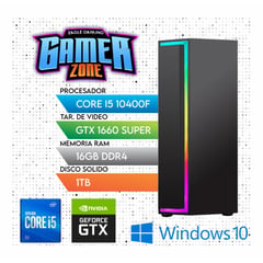 INTEL - Computadora PC Gamer Core i5-10TH +RAM 16GB +SSD 1TB+ VIDEO GTX 1660 SUPER 6GB