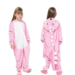 GENERICO - Pijama Dinosario Onesie Rosado Niñas Disfraz Dinosaurio