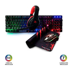 XBLADE - Combo 4 en 1 Gamer Demolisher GXB-KMHP370 Luz Led