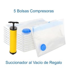 GENERICO - Pack de 5 Bolsas Compresoras + Succionador (GRATIS)