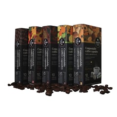 BLACK - 50 Cápsulas compostables mix compatibles con Nespresso®