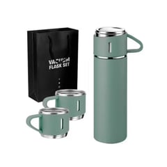 GENERICO - SET 4 PZ TERMO DE ACERO INOX. VERDE 500ML