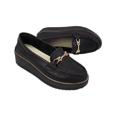 CORELLI - Zapato Mocasin Plataforma Mujer Vicky Cuero negro