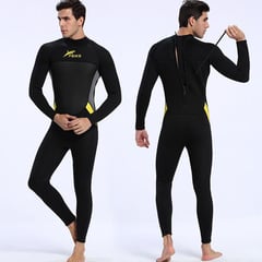 Wetsuit XXL Neopreno 3mm Negro Amarillo Cierre Espalda