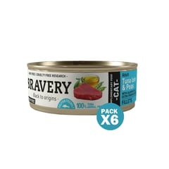 BRAVERY - Lomo de Atún y Guisantes Gato Adulto Lata 70gr x6und