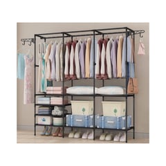 GRETAIL - Ropero Armario Closet Perchero Organizador Ropa 3 Cuerpos Negro