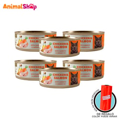 AMITY - Comida Húmeda Gato Adulto Pollo Y Salmón 80 Gr 6Un