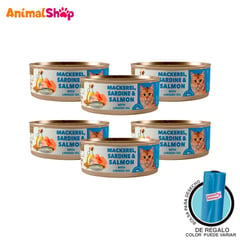 AMITY - Comida Húmeda Gato Adulto Sardina Salmón 80 Gr 6Un