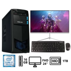 INTEL - Computadora Pc Core i7 8TH Monitor 24 FHD RAM 16GB SSD 1TB