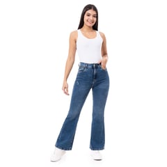 PIONIER - Pantalón Moda Denim Stretch Mujer Hallyh