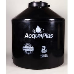 ACQUAPLAS - TANQUE PARA AGUA 2500 L NEGRO + ACCESORIOS