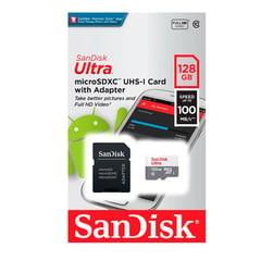 SANDISK - Memoria Flash Ultra MicroSDHC 128 gb -negro