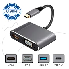 BLUE DRAGON - Cable Adaptador Tipo C A - Vga + Hdmi + Usb 3.1 + Usb C