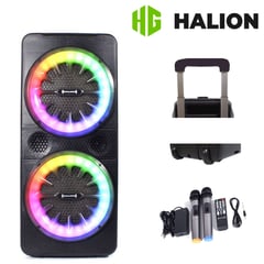 HALION - Parlante portátil HA2014ZUMBA 1200W BT procesador digital 2 UHF