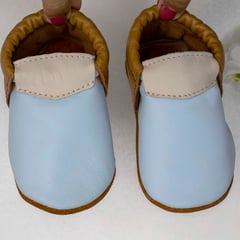 TINY MOCS - PIBE ZAPATO PARA NIÑO NIÑA UNISEX RESPETUOSOS CUERO BABY CELESTE