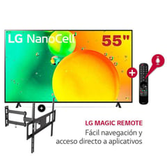 Televisor LED Smart TV 55 NanoCell 4K ThinQ AI 55NANO75SQA + Rack
