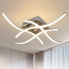 HOME NEAT - lampara techo LED Moderno 4 Luces 18W Plafón Blanco cálido