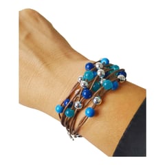 GENERICO - Pulsera ZEFORA donas azules moda mujer regalo de joyería