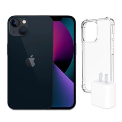 APPLE - Iphone 13 128GB + cargador 20w + case - Negro