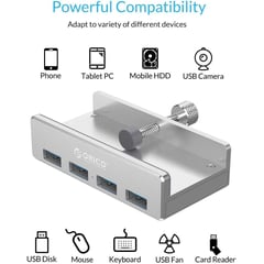 ORICO - HUB 4 PUERTOS USB 3.0 CON SUJETADOR DE MESA MH4PU