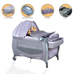 INFANTI - Cuna corral para Bebés «LUNA ZIGZAG» Gray