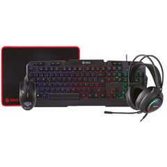 TEROS - Combo TE-4063N Teclado Multimedia Mouse Headset Mouse Pad