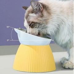 GENERICO - Plato para gato con base - Amarillo