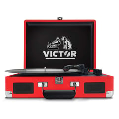 VICTOR - TOCA DISCOS - METRO DUAL BLUETOOTH SUITCASE RED