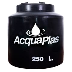 ACQUAPLAS - TANQUE PARA AGUA 250 L NEGRO + ACCESORIOS.