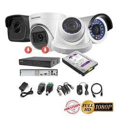 HIKVISION - Kit 4 Cámaras Seguridad FULLHD + 1TB + AUDIO