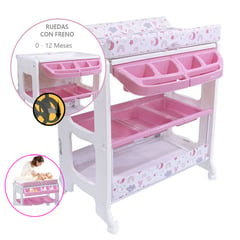 EBABY - Bañera Cambiador NATIEL 815-1 Rosado