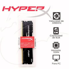 KINGSTON - Memoria Ram Ddr4 3200mhz 8gb Hyperx Fury