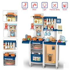 GENERICO - Juguete Set Cocina 65 Piezas Luz Sonido Infantil 100cm -Azul