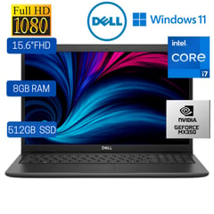 DELL - Laptop Latitude 3520, 15.6" FHD, Core i7-1165G7,Ram 8GBGB, SSD,512GB,GEFORCE MX350 2GB,WIN 11