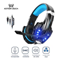 KOTION EACH - Audífonos Gamer con Luz LED y Micrófono para PC PS4 Laptop Xbox G9000