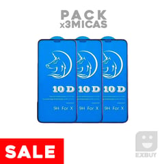 GENERICO - Pack x3 Mica Vidrio 10D para Samsung Galaxy A53 5G