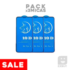 Pack x3 Mica Vidrio 10D para Samsung Galaxy A03S