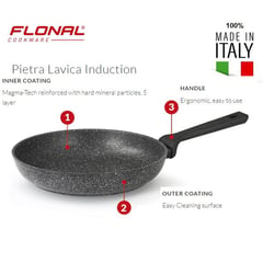 LA ITALIANA - Sarten Italiana Pietra Lavica para Induction 26 cm Original