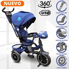 FLIPPER - Triciclo Giratorio 3 en 1 "INFINITY 360" Blue