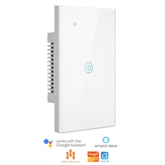 MADTRONIX - Interruptor Inteligente de Luz Simple Alexa y Google Sin Neutro Blanco