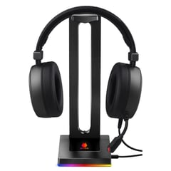 ANTRYX - SOPORTE PARA AUDIFONO / STAND HS-71 RGB, 2 USB, JACK 3.5MM