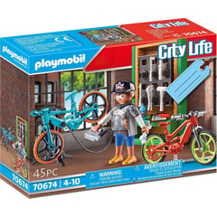 PLAYMOBIL - CITY LIFE Set de Regalo Taller de Bicicletas
