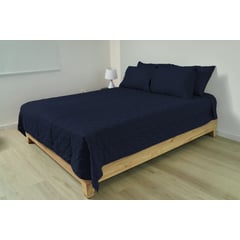 COBITEX HOME - Cubrecama Ligero 2 Plazas Azul Marino Cobitex 100% Algodón