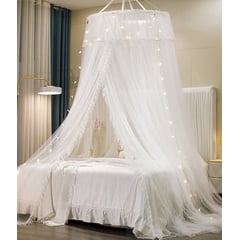 CASATEX - MOSQUITERO PRINCESA Para Cama de QUEEN BLANCO